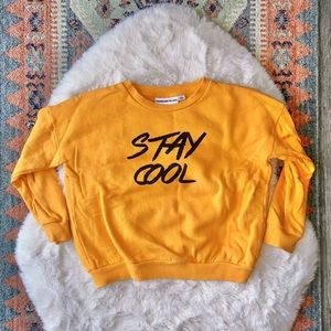 Gardner and the Gang Organic yellow crew neck sweatshirt Stay Cool unisex 6-8